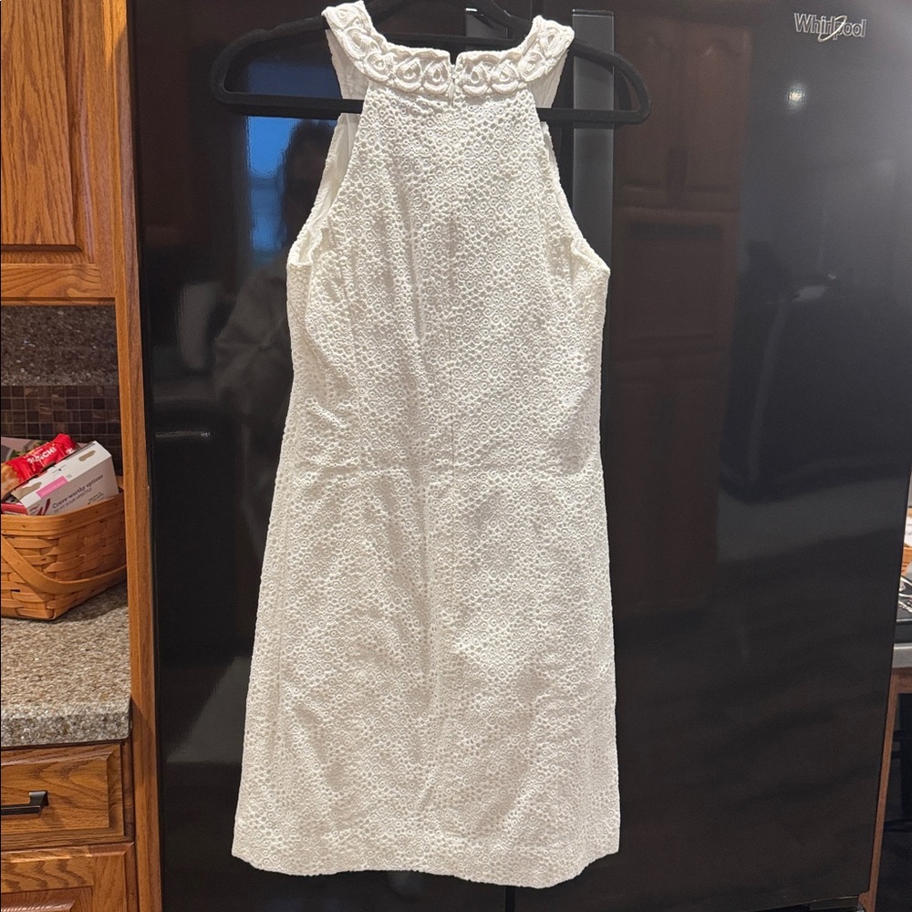 Lily Pulitzer Elegant White Lace Dress zip up back - Picture 2 of 3